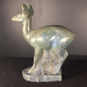 Thierry Van Rijswijck for Roger Guérin, Art Deco Stoneware Animal sculpture, Fawn / Doe, 1925s