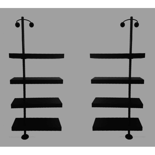 TARCISIO COLZANI for PORADA "DOMINO", Pair of Swivel Shelves, 1980s