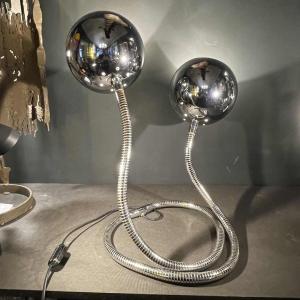 GOFFREDO REGGIANI, Flexible lamp "Snake Eye Balls", chrome steel 1970