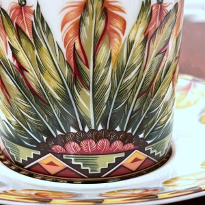 Hermès Paris, tasse Xhingu et sa soucoupe en porcelaine, collection Patchwork