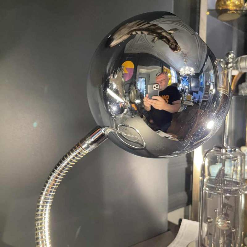 GOFFREDO REGGIANI, Flexible lamp "Snake Eye Balls", chrome steel 1970