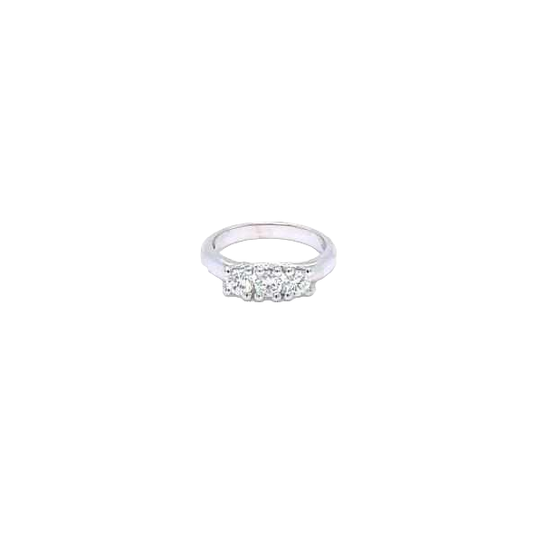 Drieluik ring, witgoud en diamanten