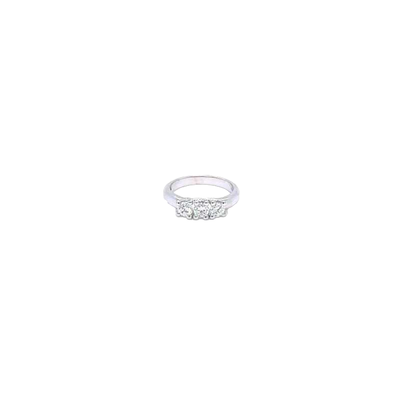 Bague Trilogie, or blanc et diamants