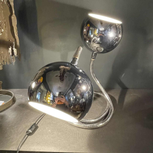 GOFFREDO REGGIANI, Lampe flexible " Snake Eye Balls ", acier chrome 1970s