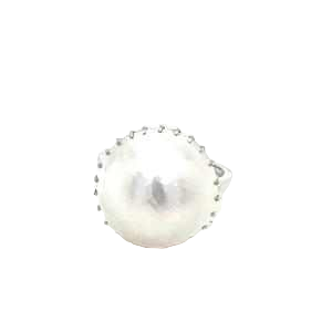 Vintage Ring, 18kt white gold and pearl