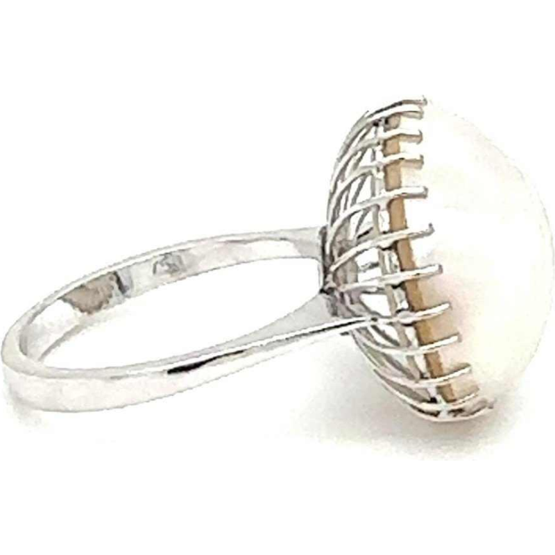 Vintage Ring, 18kt white gold and pearl