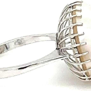 Bague vintage en or blanc 18kt avec perle