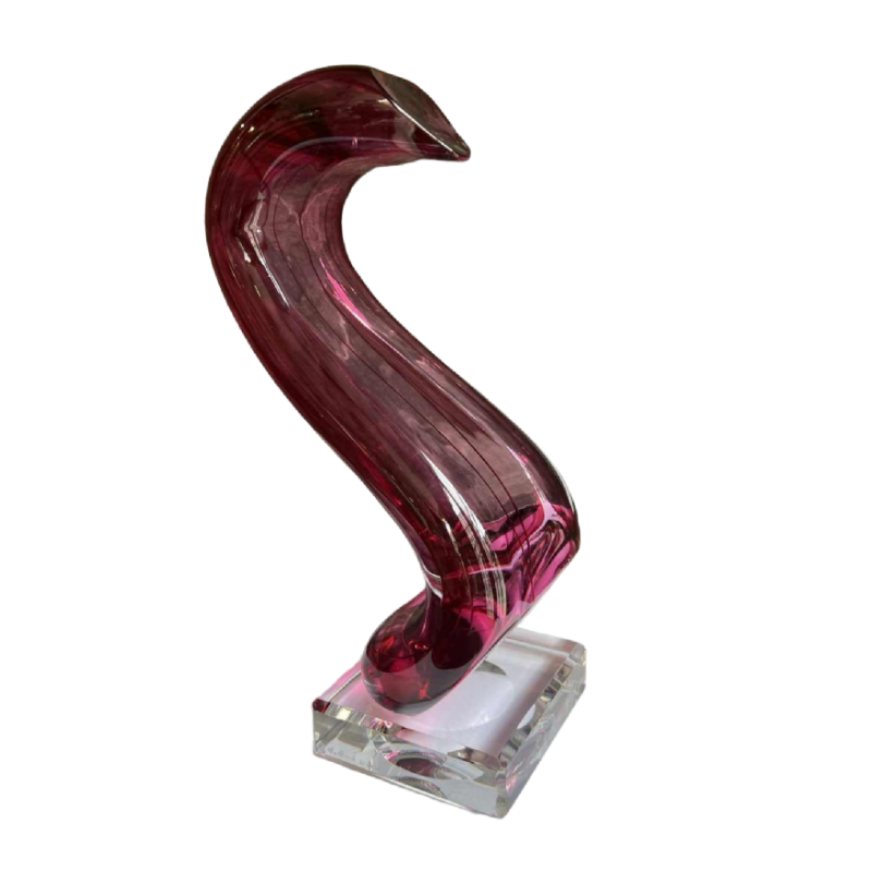 Alfred COLLARD, zwart/hyaliet overlay kristal sculptuur, 2004