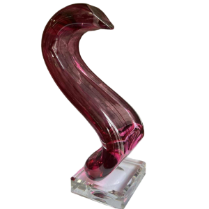 Alfred COLLARD, black/hyalite overlay crystal sculpture, 2004