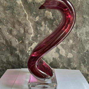 Alfred COLLARD, zwart/hyaliet overlay kristal sculptuur, 2004