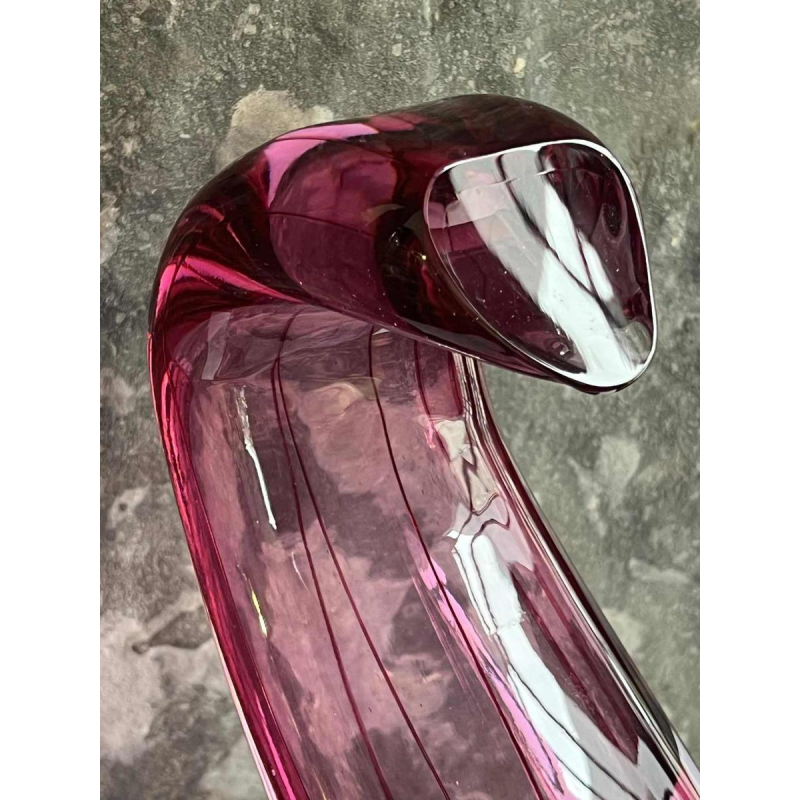 Alfred COLLARD, sculpture en cristal overlay triplé noir/hyalite, 2004