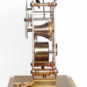 Brass skeleton clock by Dent London