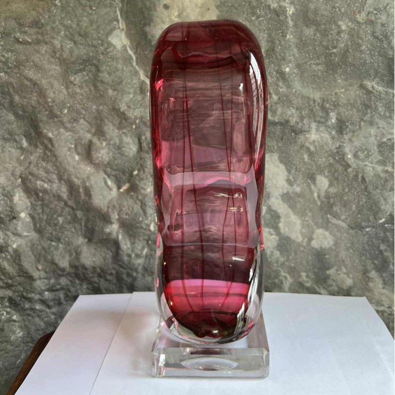 Alfred COLLARD, zwart/hyaliet overlay kristal sculptuur, 2004
