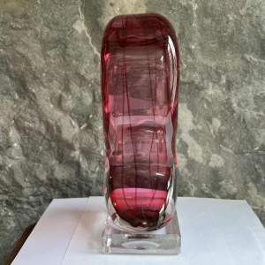Alfred COLLARD, zwart/hyaliet overlay kristal sculptuur, 2004