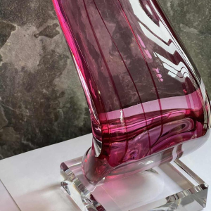 Alfred COLLARD, black/hyalite overlay crystal sculpture, 2004