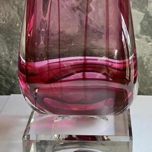 Alfred COLLARD, zwart/hyaliet overlay kristal sculptuur, 2004