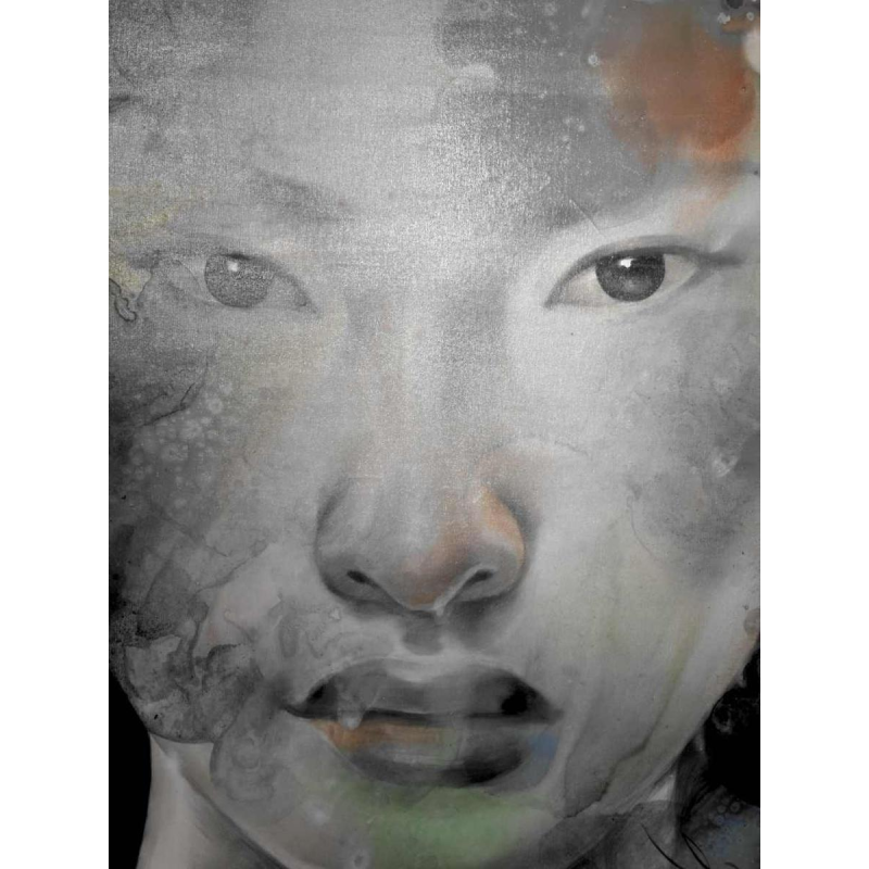 Silawit Poolsawat “Asian Beauty“ peinture acrylique sur toile, XXIe s