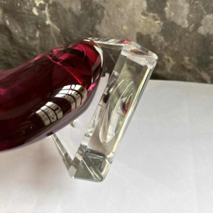 Alfred COLLARD, zwart/hyaliet overlay kristal sculptuur, 2004