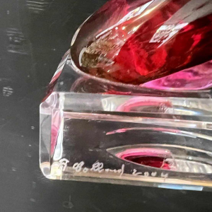 Alfred COLLARD, zwart/hyaliet overlay kristal sculptuur, 2004