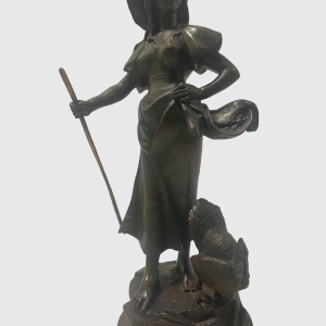 De mascotte van Auguste Dewever ondeugend bronze