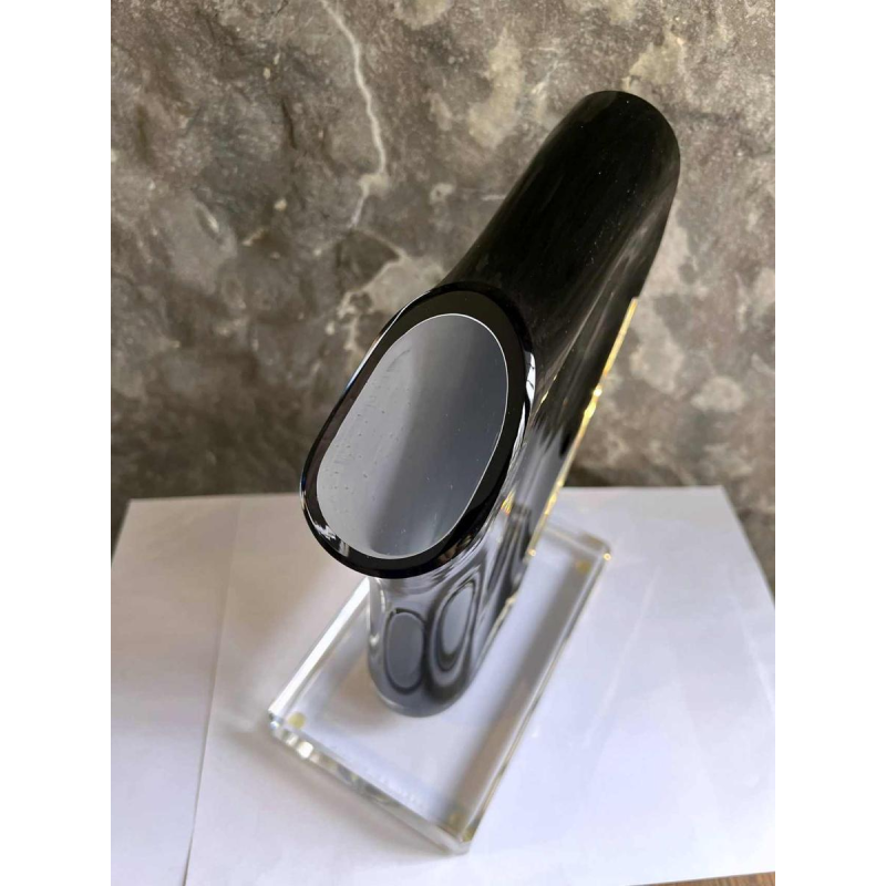 Alfred COLLARD, black/hyalite overlay crystal sculpture, 1999