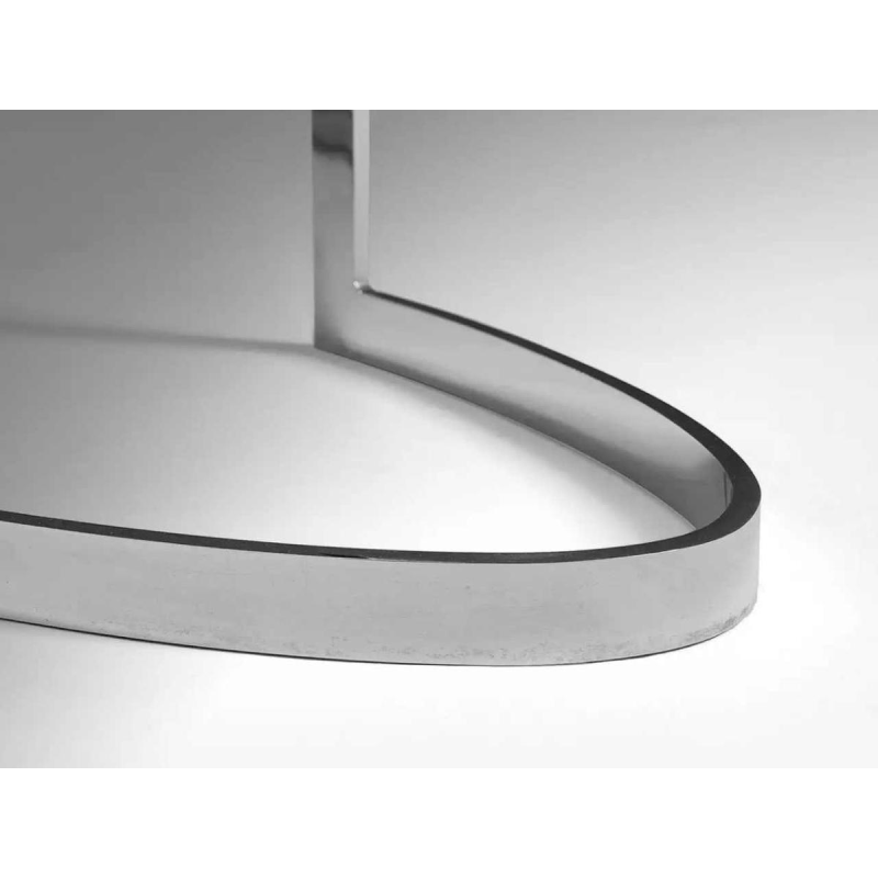 CIDUE (Italië), Design ovale tafel, verchroomd metaal, zwart ebbenhout eikenhout