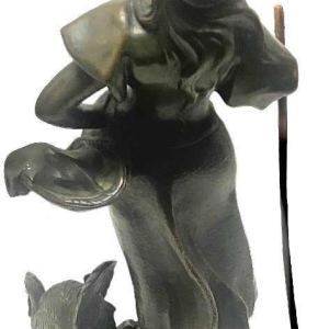 De mascotte van Auguste Dewever ondeugend bronze