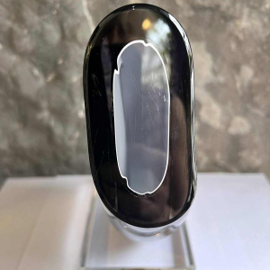 Alfred COLLARD, black/hyalite overlay crystal sculpture, 1999