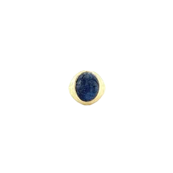 Men's yellow gold ring with cabochon sapphire