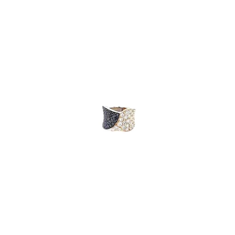 Tweekleurige ring in 18kt goud en diamanten