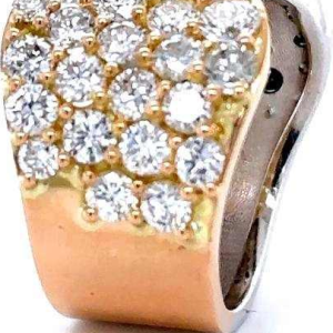 Tweekleurige ring in 18kt goud en diamanten