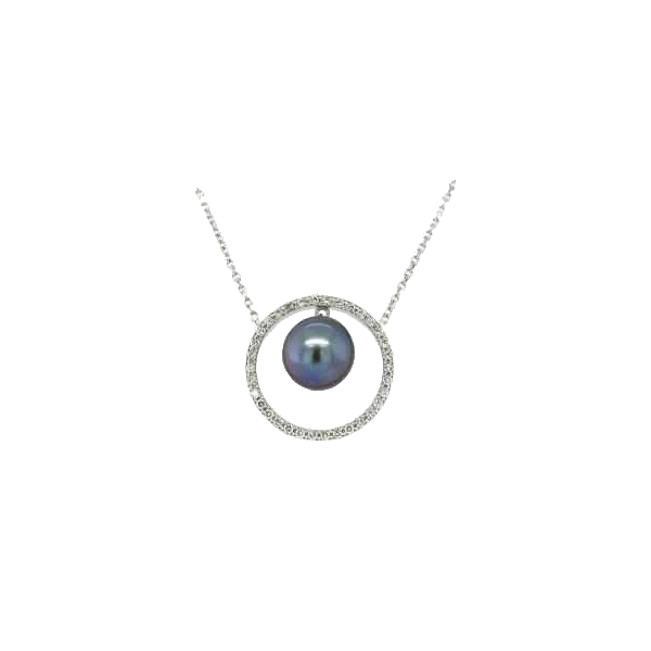 Goud hanger, diamanten & Tahiti natuurparel