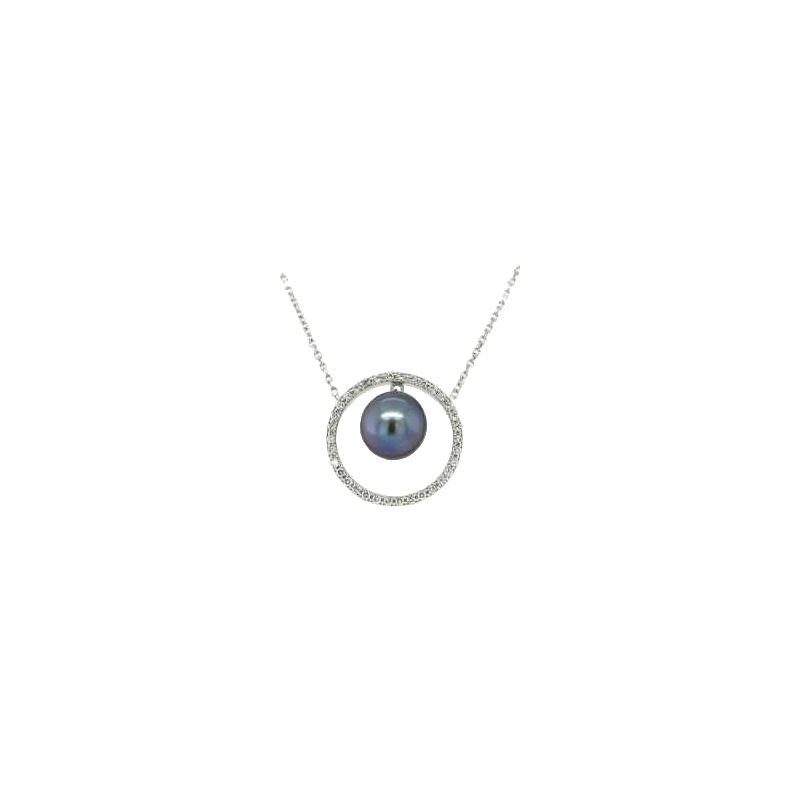 Pendentif en or, diamants & perle naturelle Tahiti