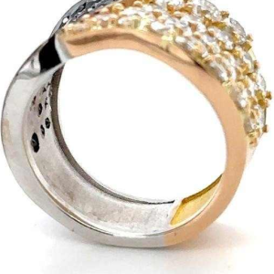 Bague bicolore en or 18kt et diamants