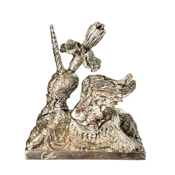 CHRISTIAN LACROIX pour CHRISTOFLE "Licorne Sphynx" sculpture presse papier 1998