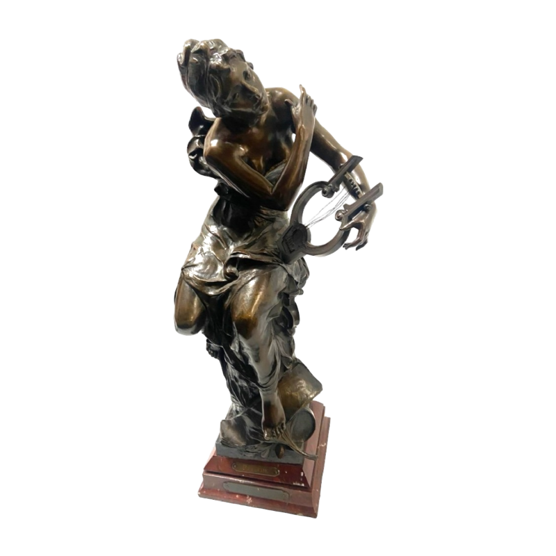 Bronzen sculptuur Charles Samuel Prélude, uitgever J.Petermann Brussel