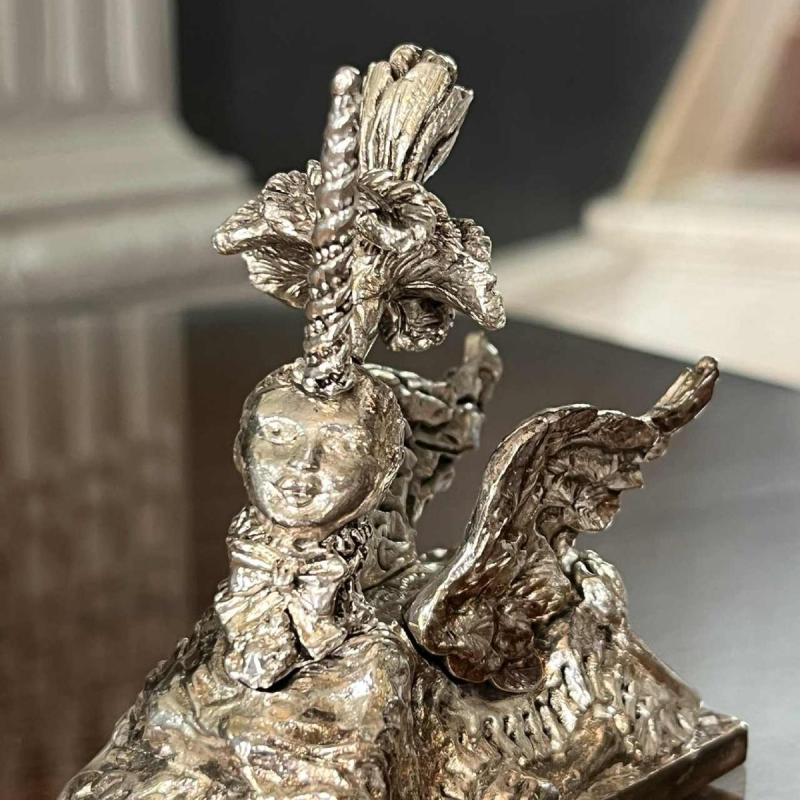 CHRISTIAN LACROIX for CHRISTOFLE "Unicorn Sphynx" sculpture & paper press 1998