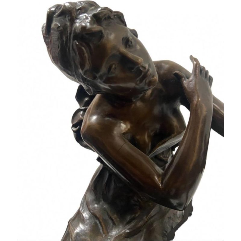 Charles Samuel "Prélude" sculpture en bronze, éditeur J.Petermann Bruxelles