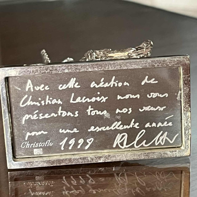 CHRISTIAN LACROIX voor CHRISTOFLE "Unicorn Sphynx" sculptuur & papierpers 1998