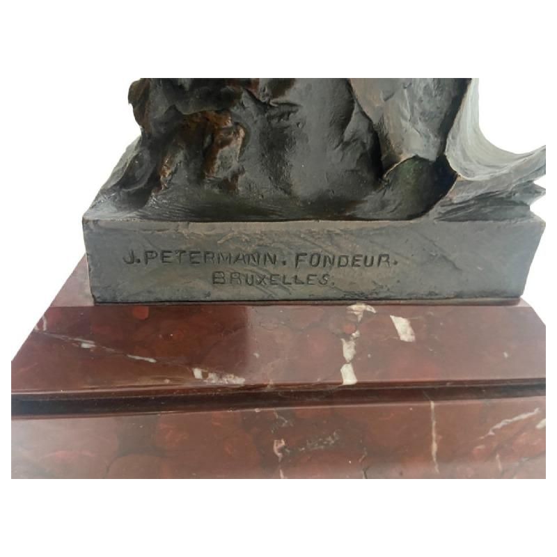 Charles Samuel Prélude bronze sculpture, publisher J.Petermann Brussels