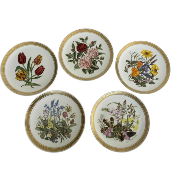 Franklin Porcelain - Royal Horticultural Society, set of 12 floral plates, London ca 1980