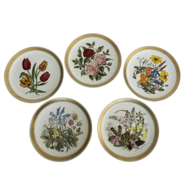Franklin Porcelain - Royal Horticultural Society, ensemble de 12 assiettes florales, London ca 1980