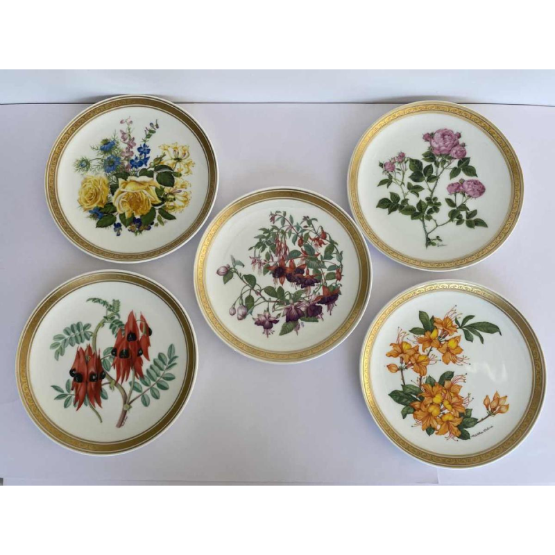 Franklin Porcelain - Royal Horticultural Society, set of 12 floral plates, London ca 1980
