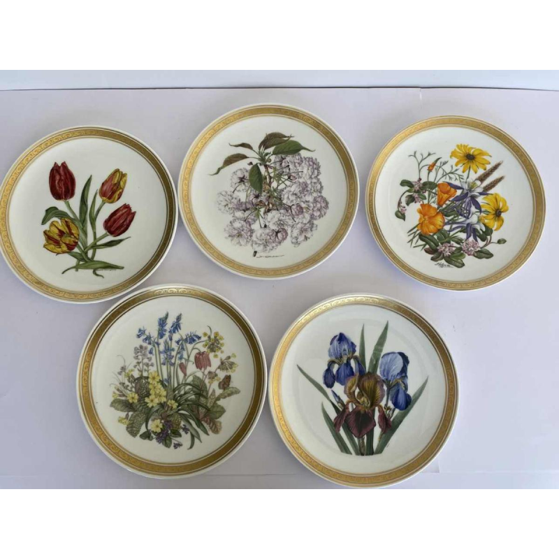 Franklin Porcelain - Royal Horticultural Society, ensemble de 12 assiettes florales, London ca 1980