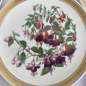 Franklin porselein - Royal Horticultural Society, set van 12 bloemenborden, Londen ca 1980