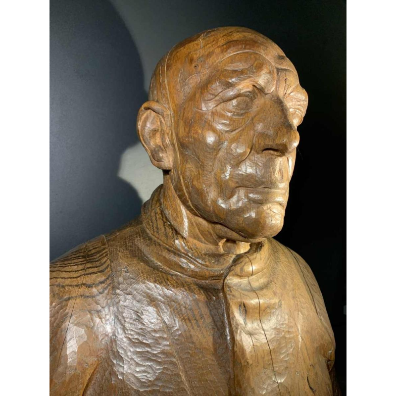 FRANS CLAESSENS 'Bust of Pablo Picasso' Life-size sculpture, carved wood 1930s