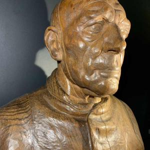 FRANS CLAESSENS ' Buste de Pablo Picasso ' Sculpture de taille rÃ©elle, bois sculptÃ© 1930s