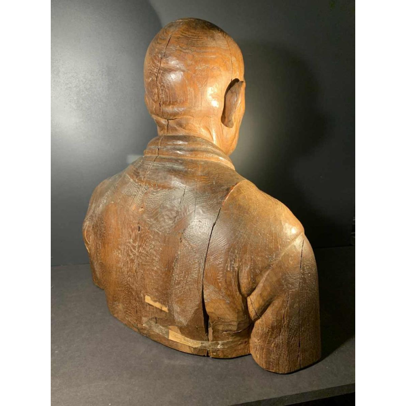 FRANS CLAESSENS 'Bust of Pablo Picasso' Life-size sculpture, carved wood 1930s