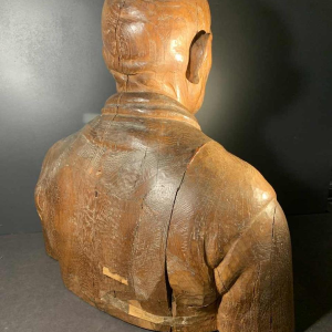 FRANS CLAESSENS 'Bust of Pablo Picasso' Life-size sculpture, carved wood 1930s