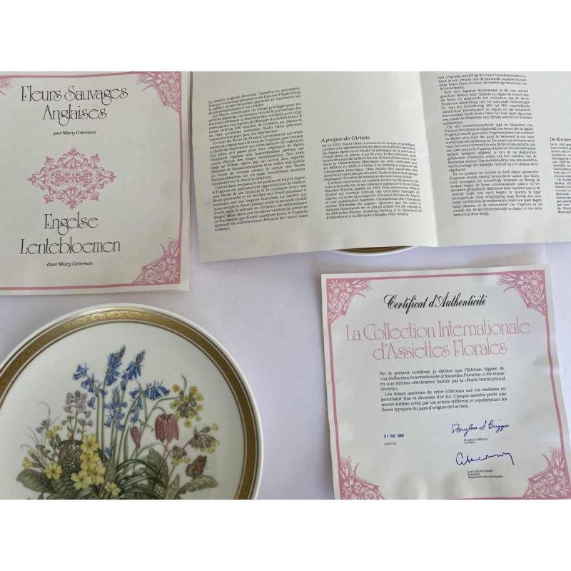 Franklin porselein - Royal Horticultural Society, set van 12 bloemenborden, Londen ca 1980